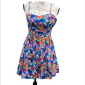 👗 B. DARLIN Black Floral Spaghetti Strap Sun Dress